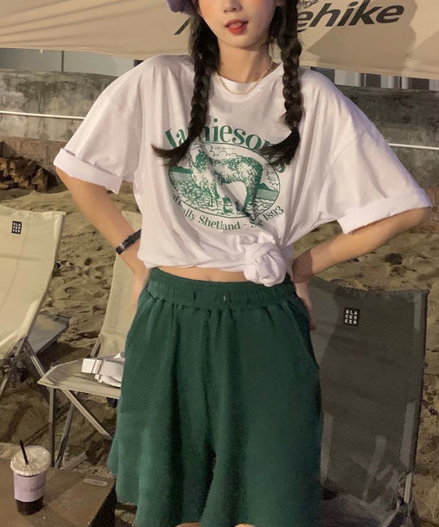 ヴィータフェリーチェ VitaFelice ルーズスタイル ロゴTシャツ (WHITE) WHITE