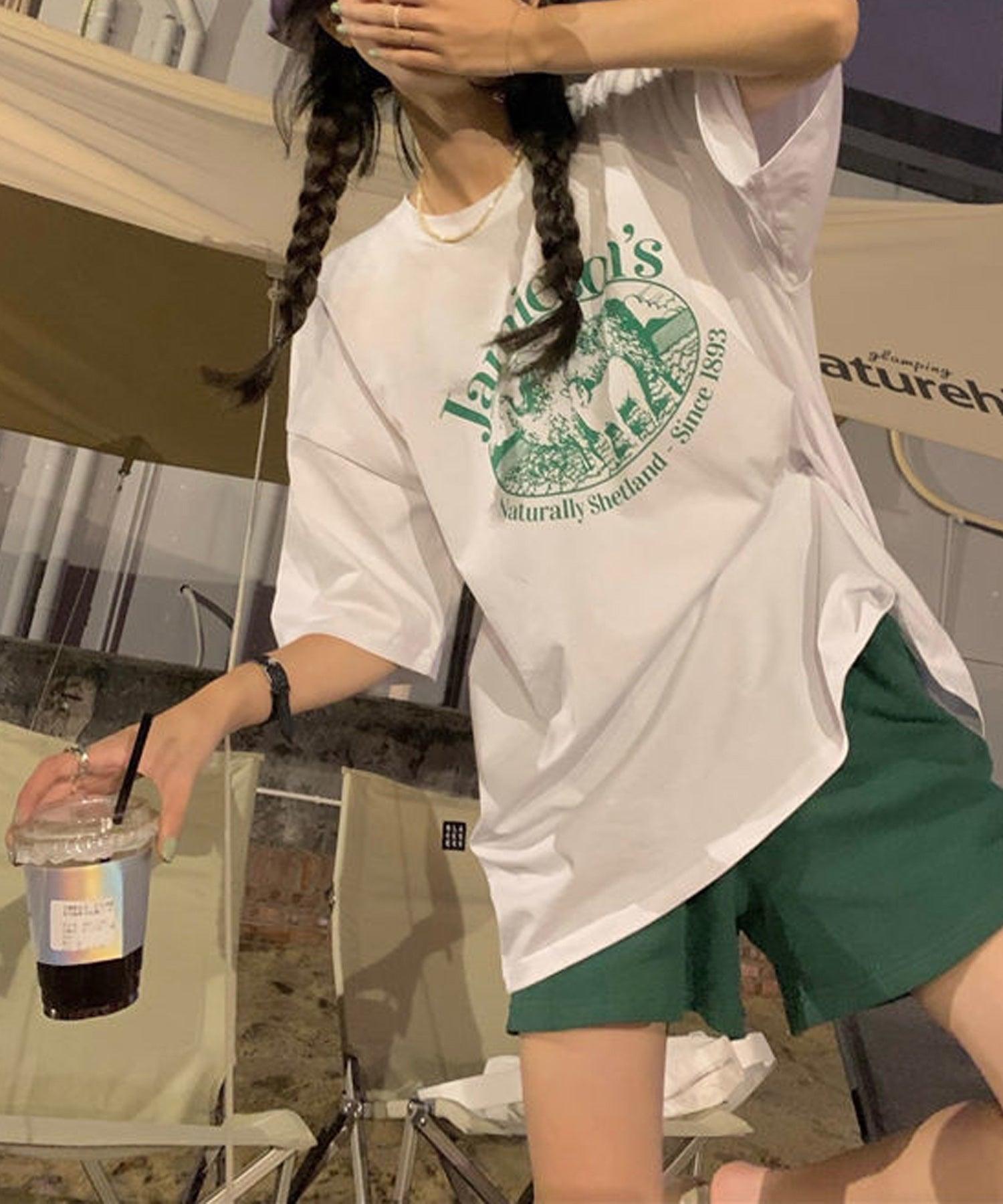 ヴィータフェリーチェ VitaFelice ルーズスタイル ロゴTシャツ (WHITE) WHITE