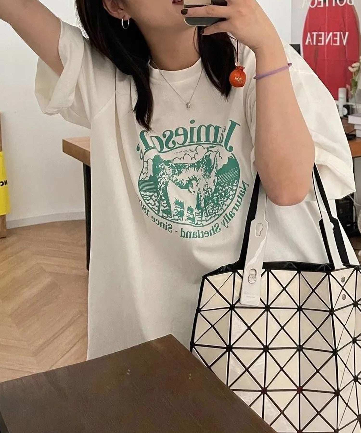 ヴィータフェリーチェ VitaFelice ルーズスタイル ロゴTシャツ (WHITE) WHITE