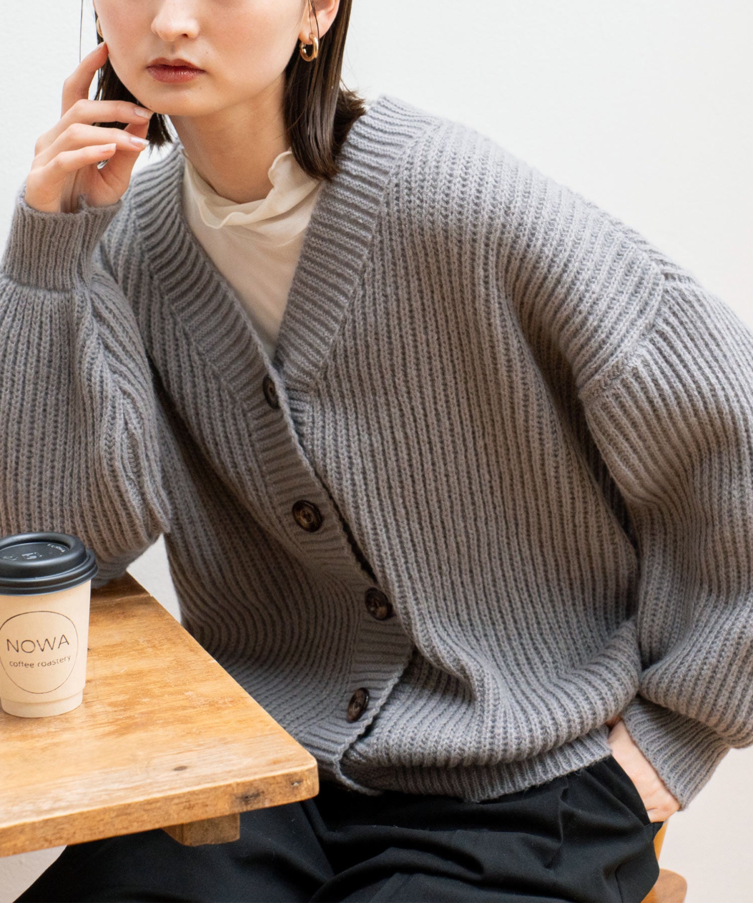 ヴィータフェリーチェ VitaFelice ゆったり ロング ニット カーディガン【長袖】 (GRAY) GRAY