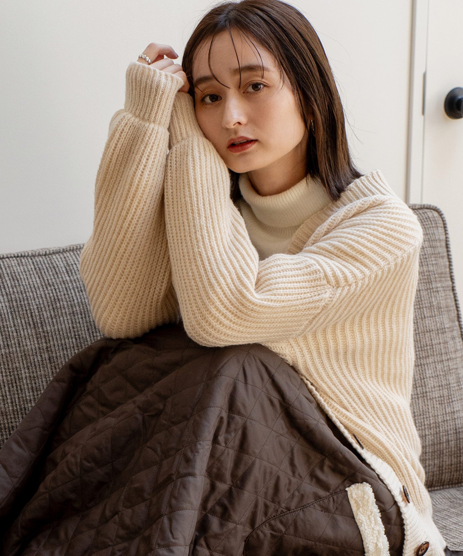 ヴィータフェリーチェ VitaFelice ゆったり ロング ニット カーディガン【長袖】 (GRAY) GRAY