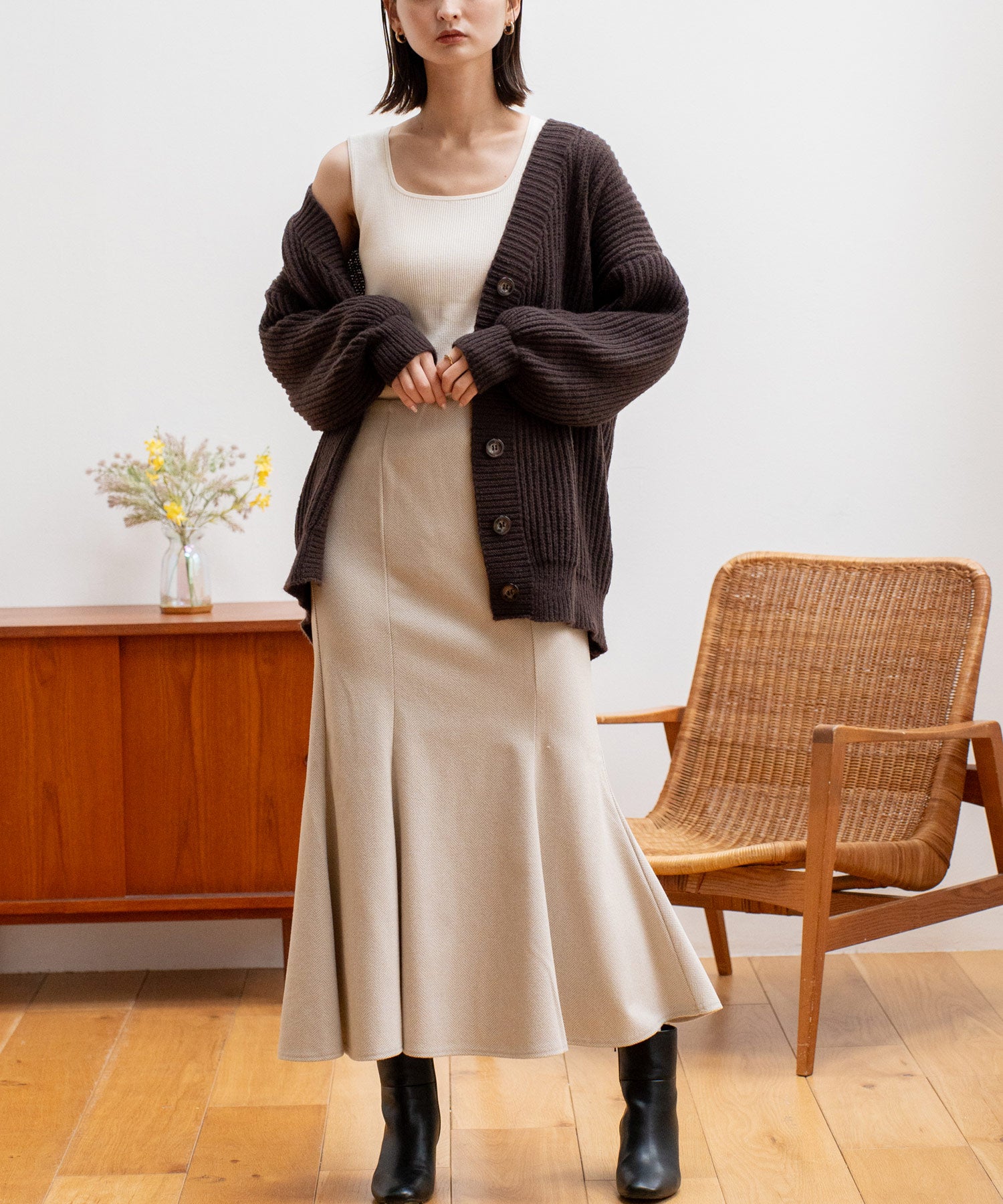 ヴィータフェリーチェ VitaFelice ゆったり ロング ニット カーディガン【長袖】 (GRAY) GRAY