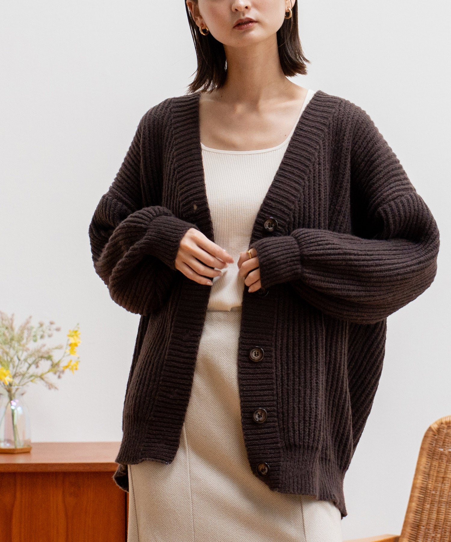 ヴィータフェリーチェ VitaFelice ゆったり ロング ニット カーディガン【長袖】 (GRAY) GRAY