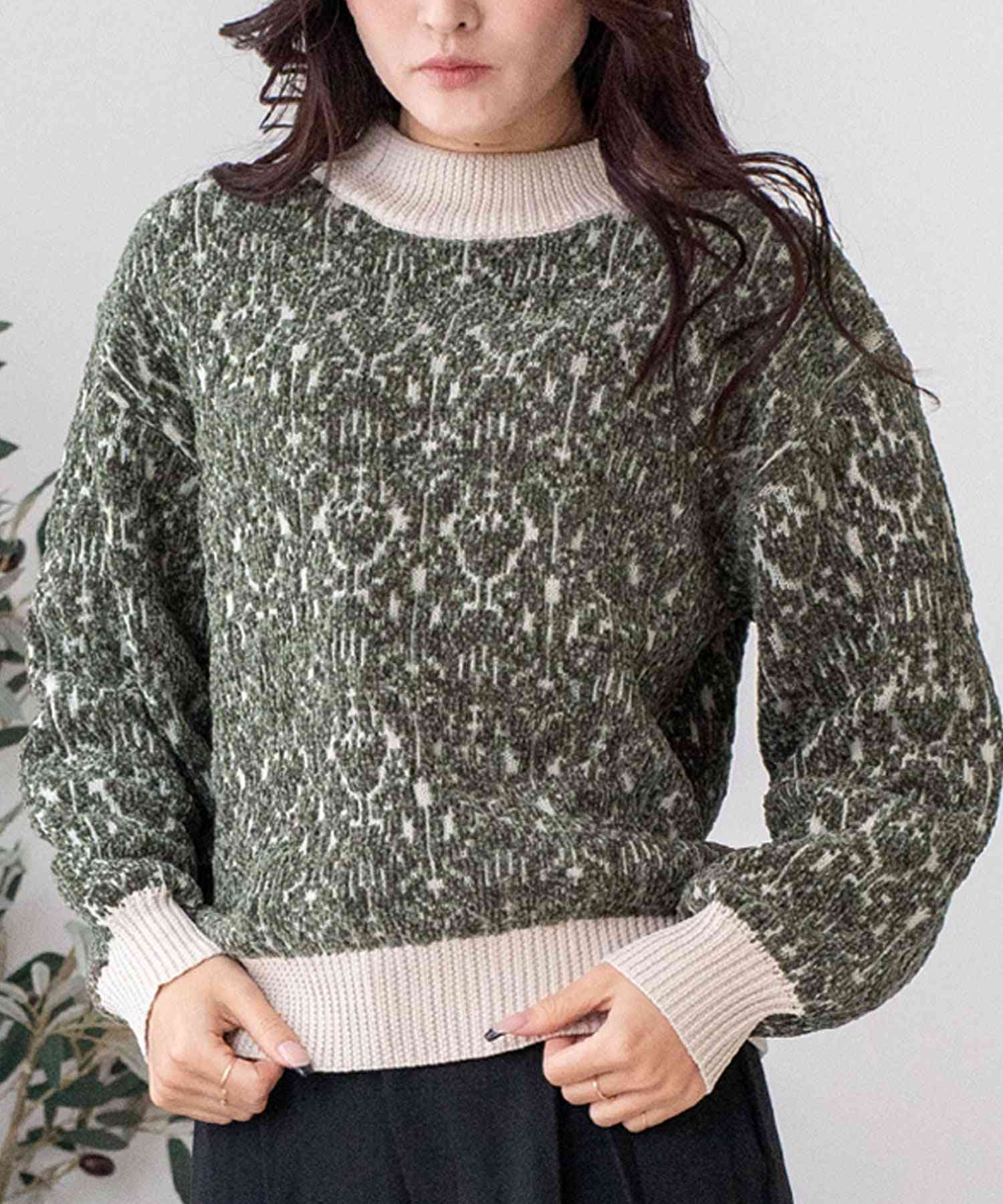 ヴィータフェリーチェ VitaFelice モールニット プルオーバー,KHAKI