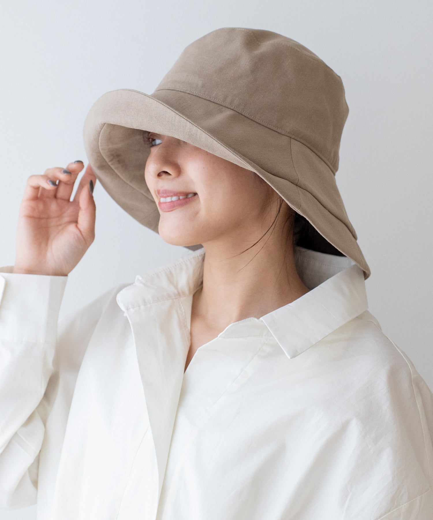 ヴィータフェリーチェ VitaFelice 接触冷感キャペリンハット,GREIGE