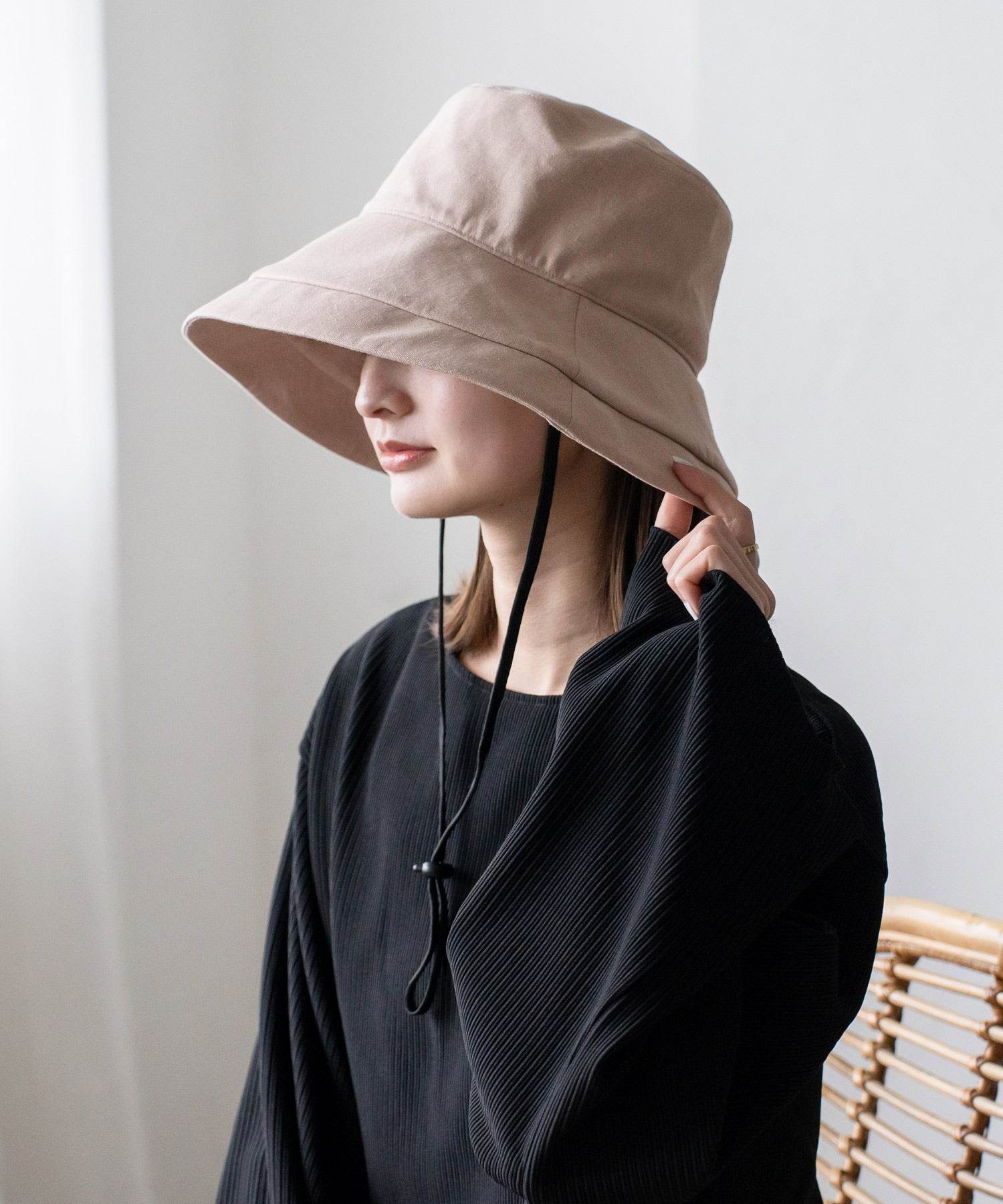 ヴィータフェリーチェ VitaFelice 接触冷感キャペリンハット,PEACHBEIGE