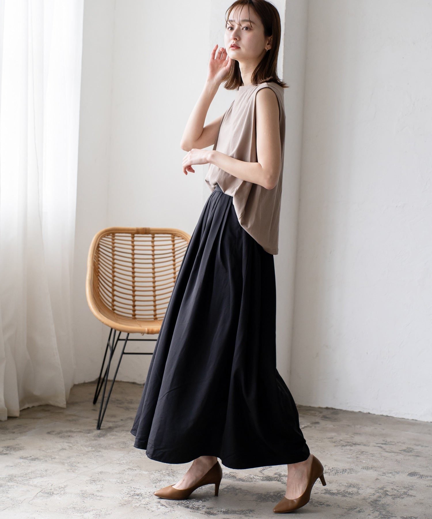 ヴィータフェリーチェ VitaFelice タックギャザーボリュームスカート