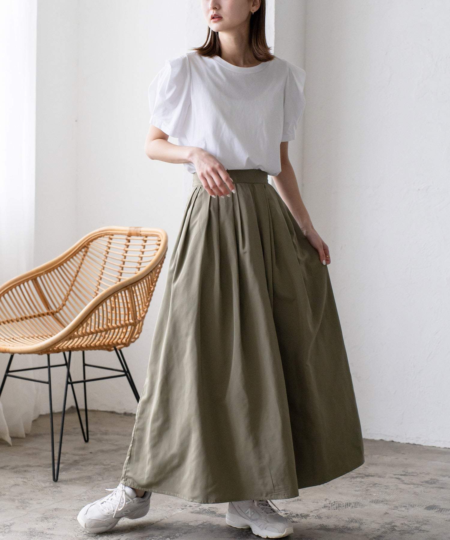 ヴィータフェリーチェ VitaFelice タックギャザーボリュームスカート