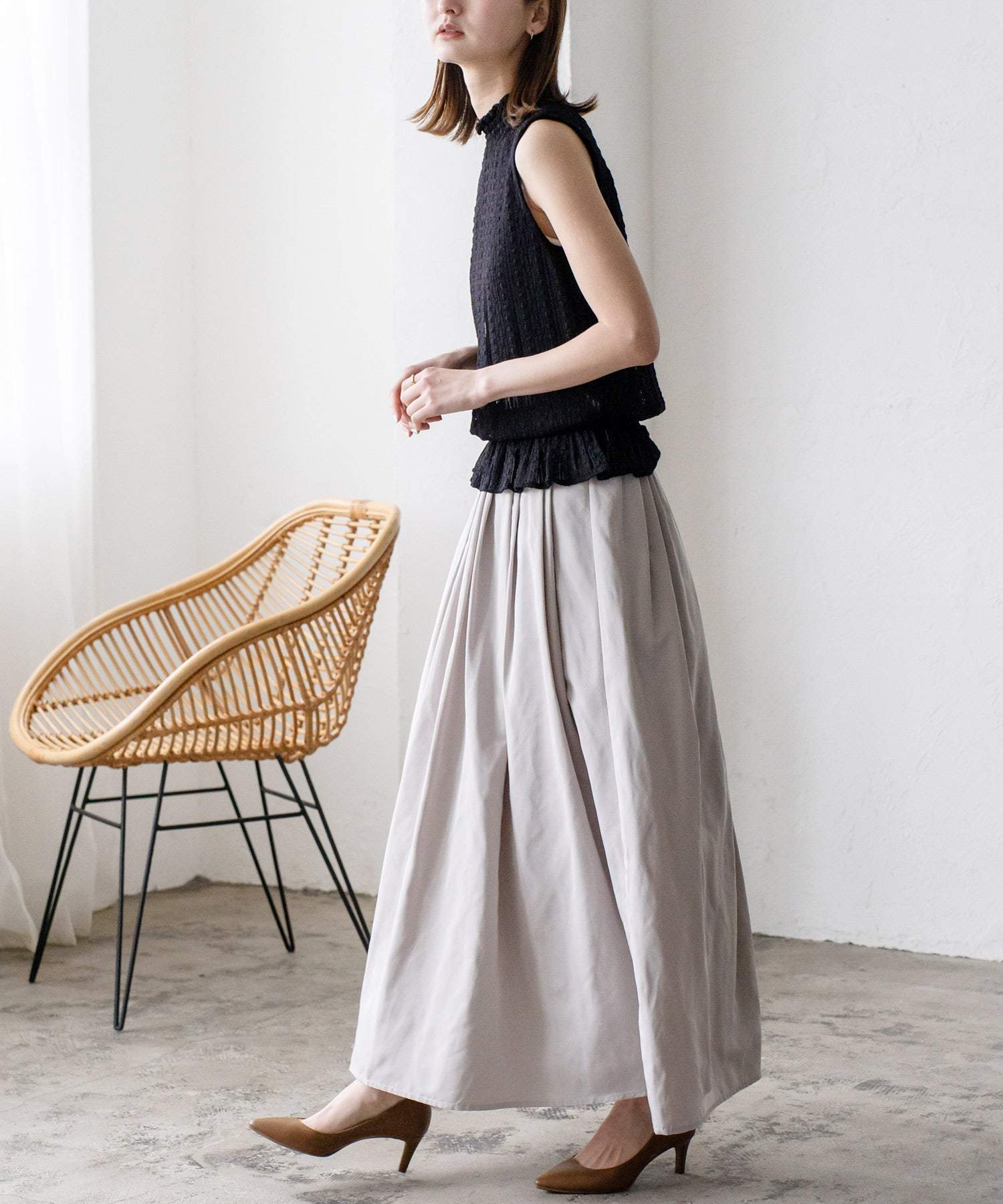 ヴィータフェリーチェ VitaFelice タックギャザーボリュームスカート