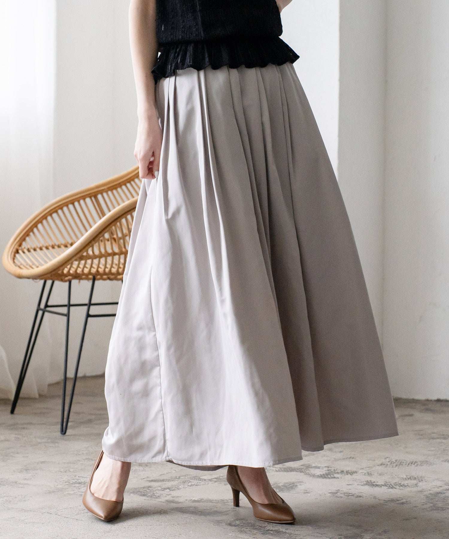 ヴィータフェリーチェ VitaFelice タックギャザーボリュームスカート