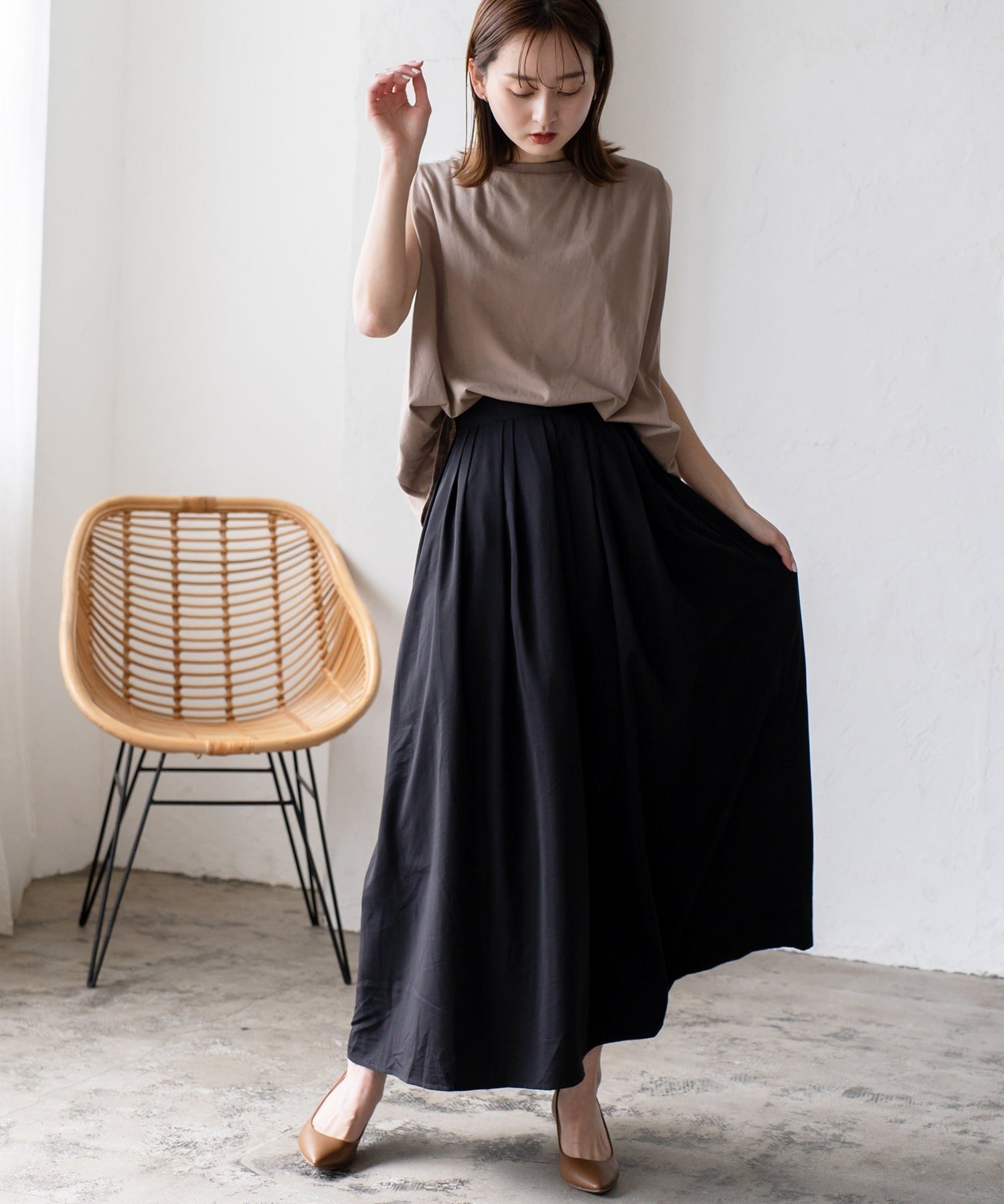 ヴィータフェリーチェ VitaFelice タックギャザーボリュームスカート