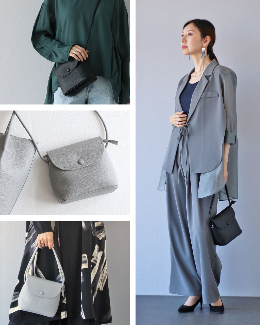 ヴィオ Vieo 365日どんなスタイルにもフィットするバッグ【set】 (グレー) グレー