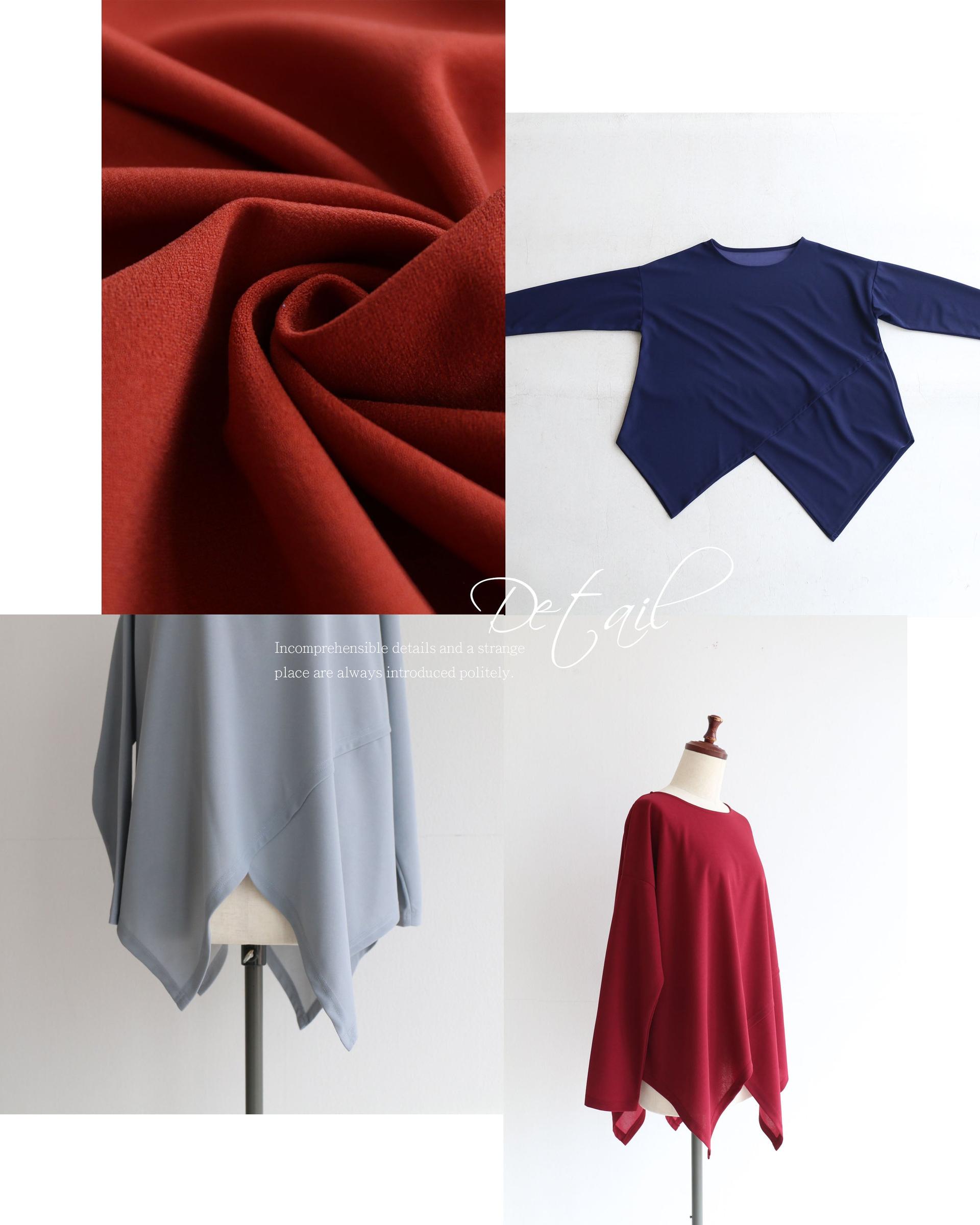 ヴィオ Vieo 「普通Tシャツ」から抜け出せる脱マンネリ変形ロングTシャツ (グレー) グレー