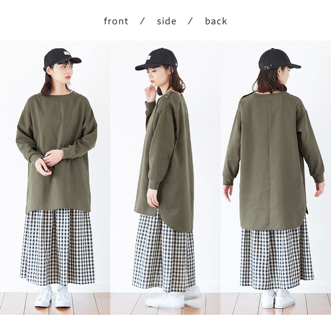 ヴィオラ エ ヴィオラ Viola e Viola リブ使いダブルガーゼチュニック (スミクロ) スミクロ