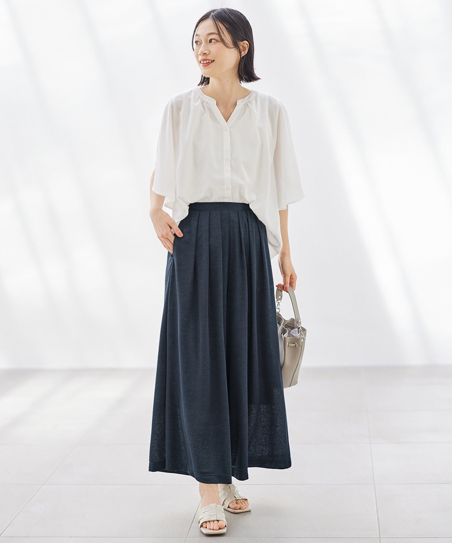 【接触冷感】裏地ひんやりパンツ<レギュラー丈>