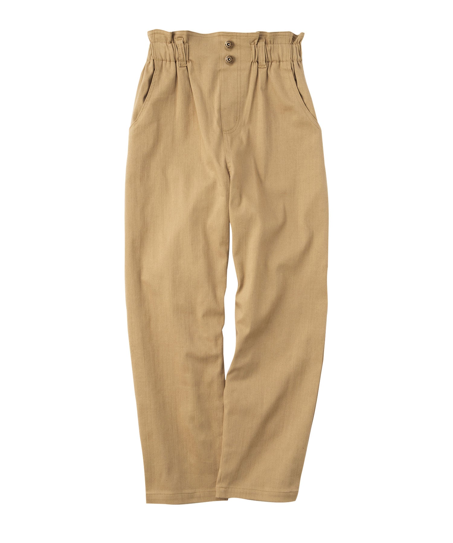 綿混ストレッチウエストデザインシェフパンツ ベージュ