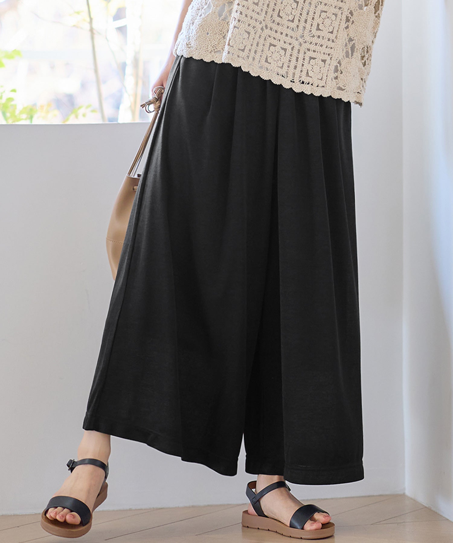 【接触冷感】裏地ひんやりパンツ<レギュラー丈>