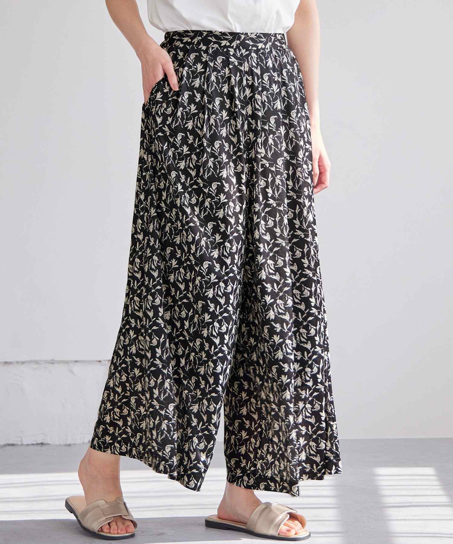 【接触冷感】裏地ひんやりパンツ<レギュラー丈>