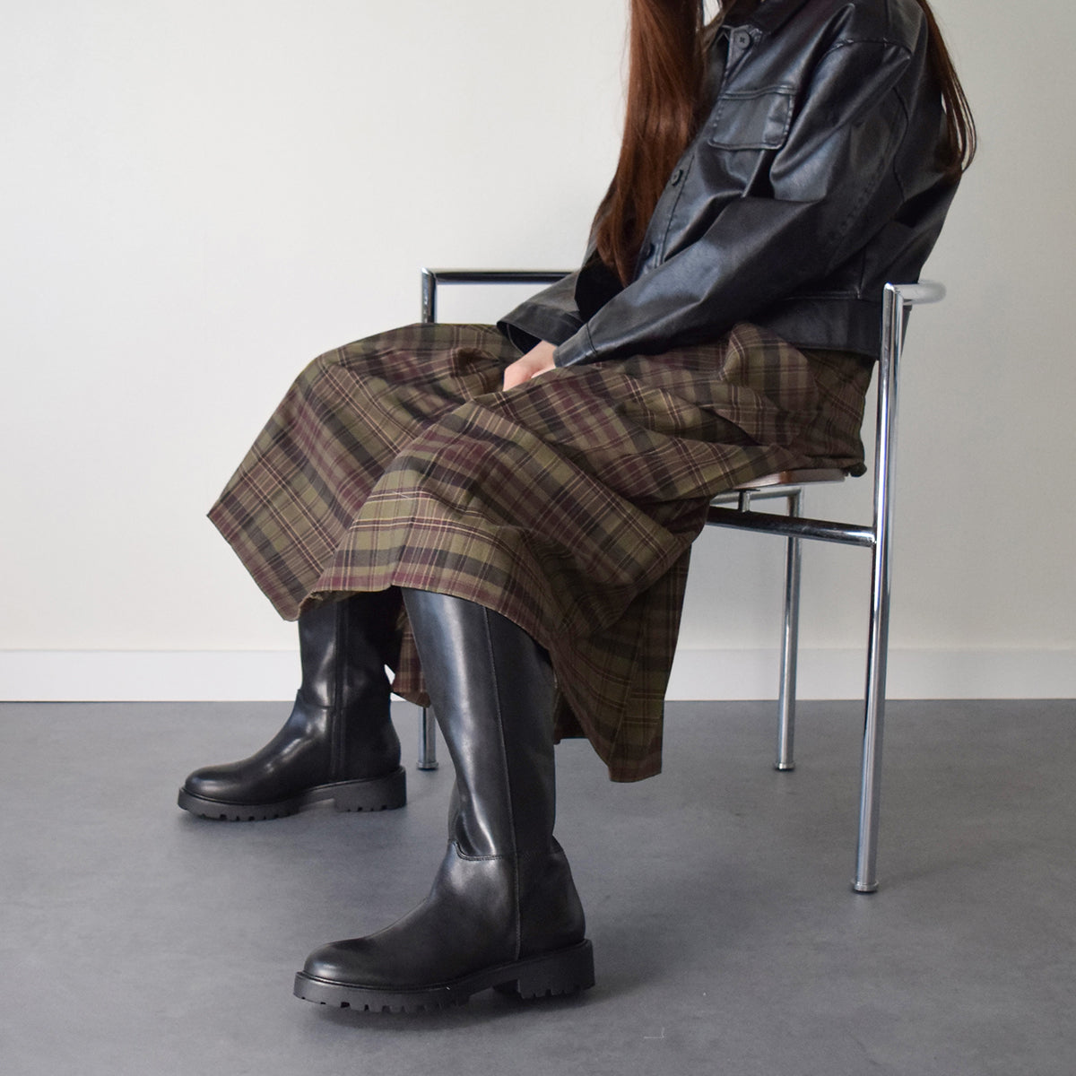 バガボンド VAGABOND ラウンドトウタンクソールロングブーツ