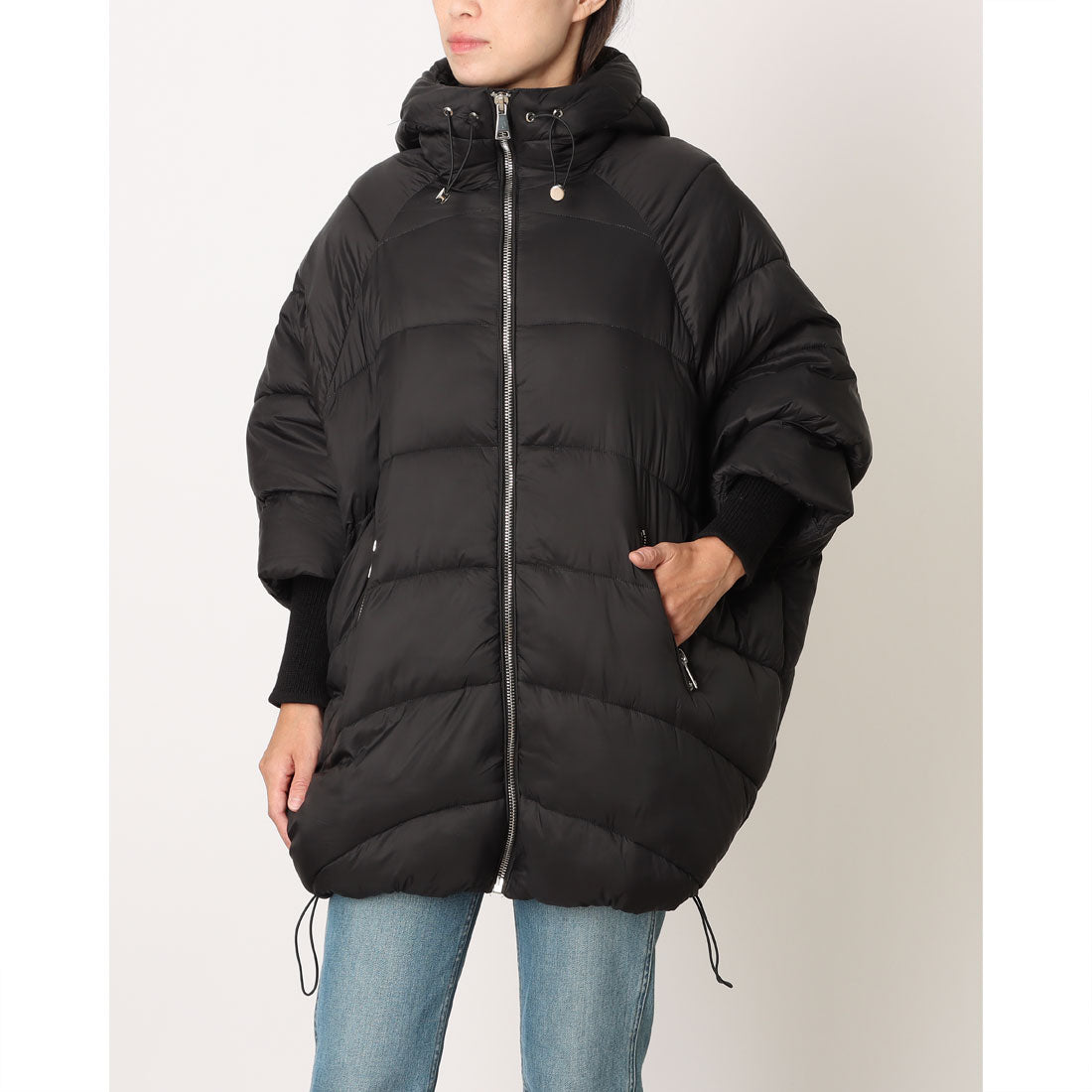 ベスジョーヤ VESGIOIA イタリア製ポリエステルコート (ブラック) ブラック