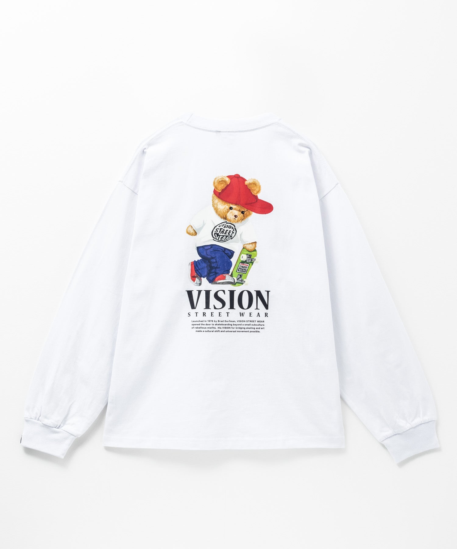 ヴィジョン ストリート ウェア VISION STREET WEAR ベアーロゴプリント長袖Tシャツ (ホワイト) ホワイト