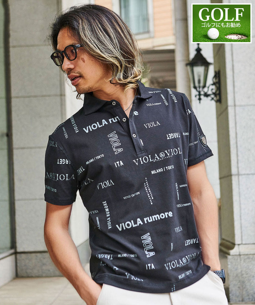 ヴィオラ VIOLA VIOLA 総柄半袖ポロ (3-3(BLACK/ブラック)) 3-3(BLACK/ブラック)