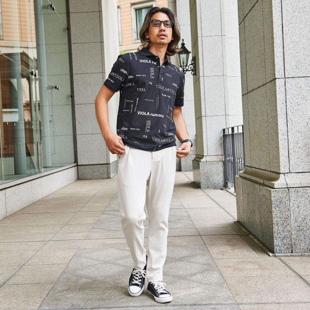 ヴィオラ VIOLA VIOLA 総柄半袖ポロ (3-3(BLACK/ブラック)) 3-3(BLACK/ブラック)