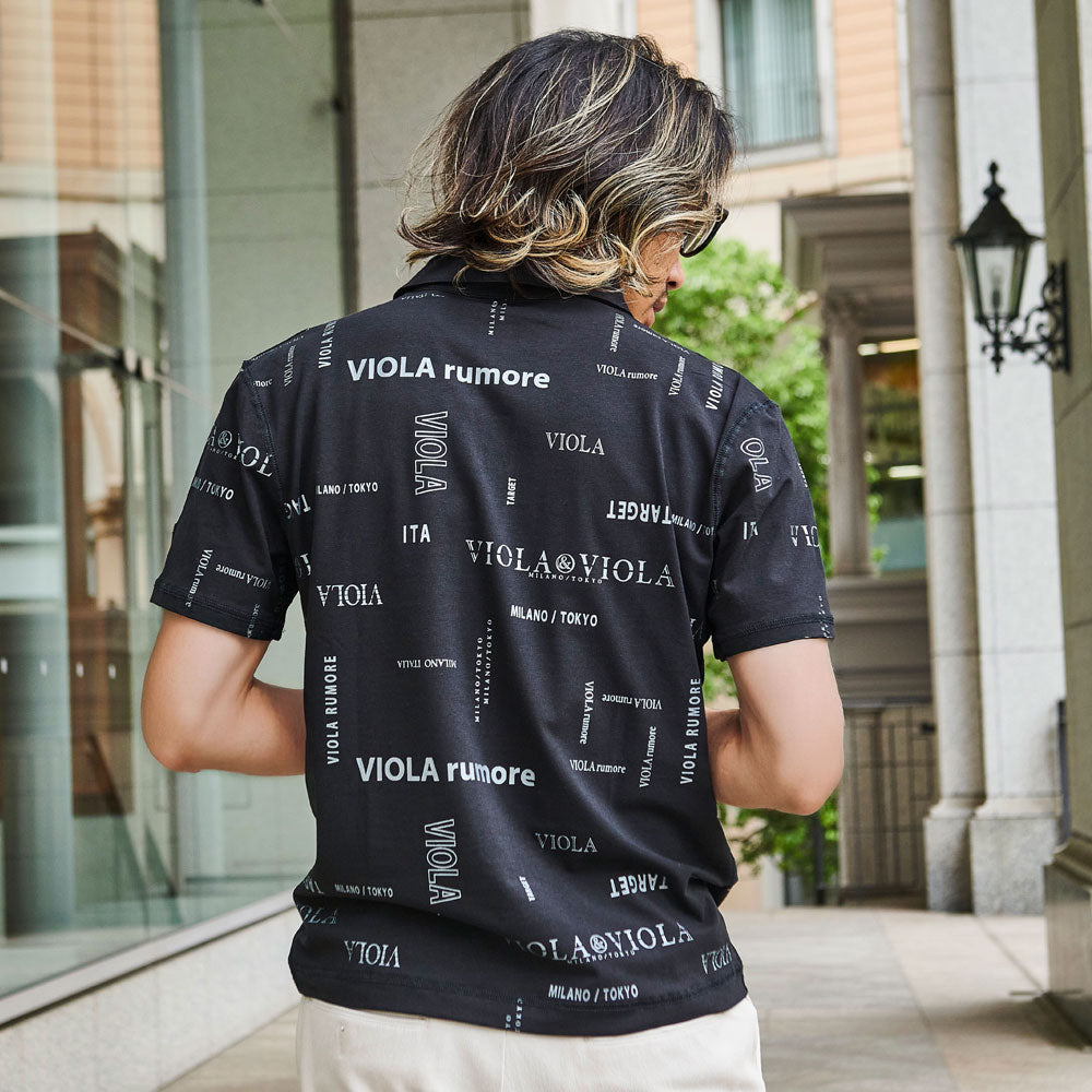 ヴィオラ VIOLA VIOLA 総柄半袖ポロ (3-3(BLACK/ブラック)) 3-3(BLACK/ブラック)