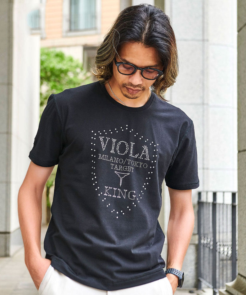 ヴィオラ VIOLA VIOLA 裏使いクルー半袖Tシャツ (3-3(BLACK/ブラック)) 3-3(BLACK/ブラック)