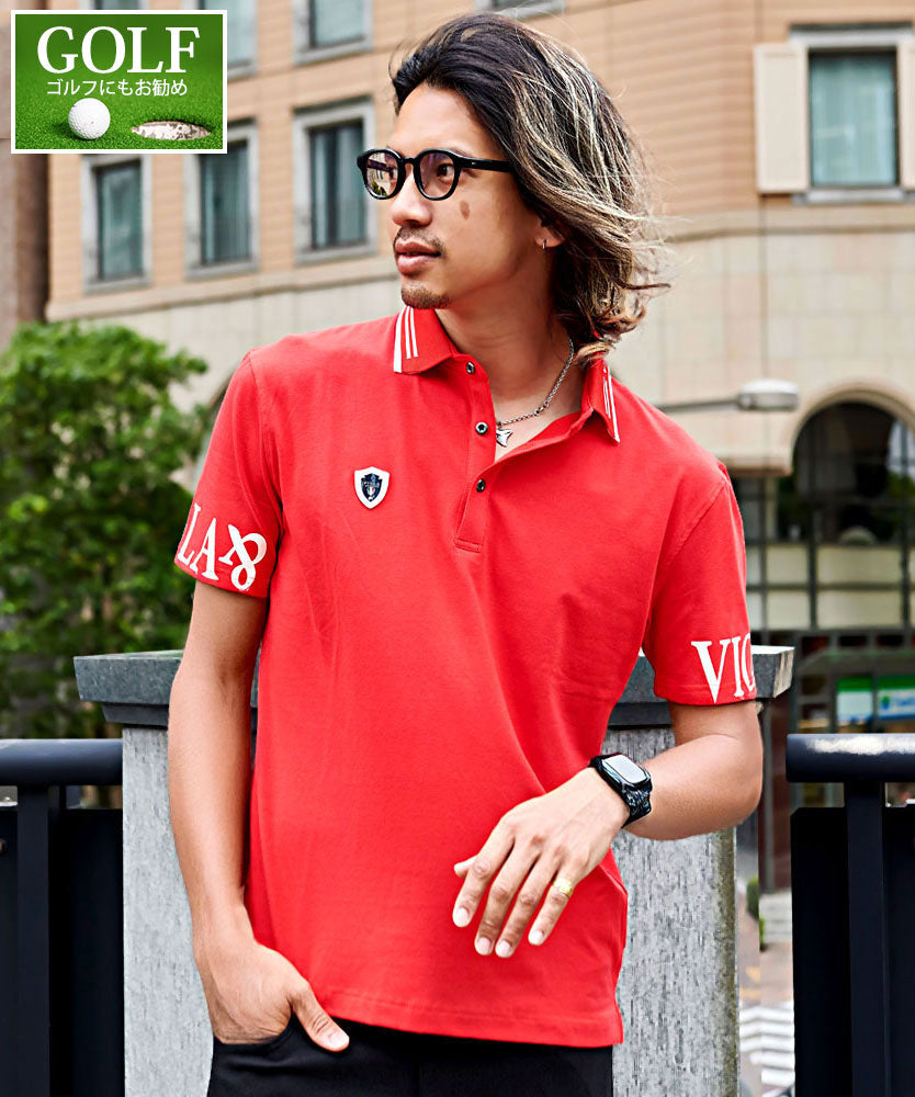 ヴィオラ VIOLA VIOLA P.T入り半袖ポロ (3-2(RED/レッド)) 3-2(RED/レッド)
