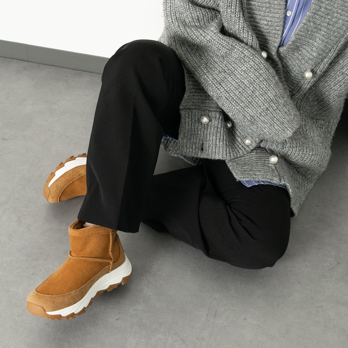 ウィンクルム VINCULUM スエードスニーカーブーツ (ブラウンスウェード) ブラウンスウェード