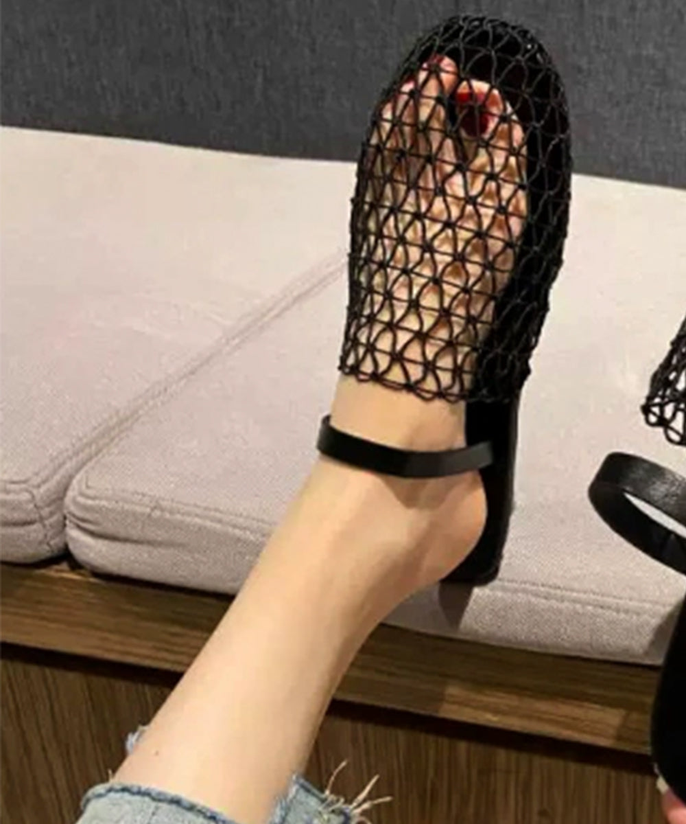 ビビッドレディ VIVIDLADY メッシュフラットサンダル (ブラック) ブラック