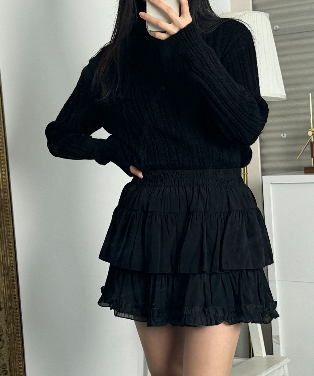 VIVIDLADY Knit Turtleneck Turtle Knit Sweater Korean Fashion