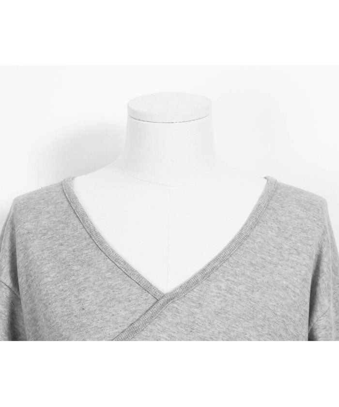 ビビッドレディ VIVIDLADY 春Ⅴネックショート丈トレーナー レディー (グレー) グレー