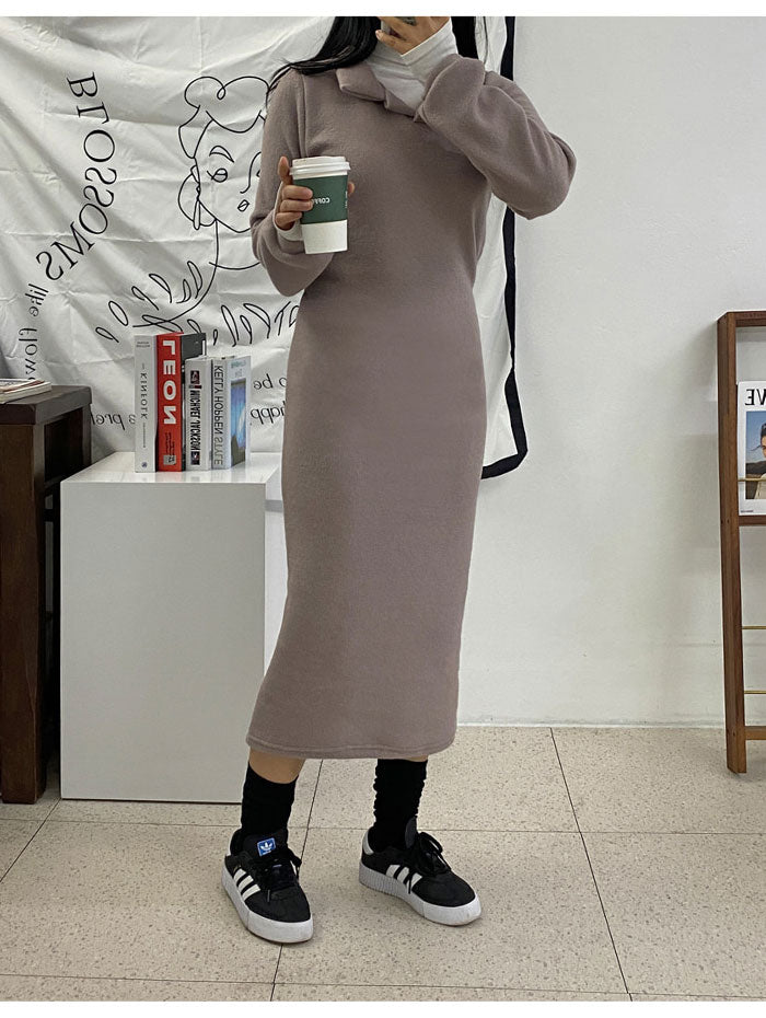VIVIDLADY Fleece-Lined Collared Knit Long Dress Warm Dress for Women Long Sleeve Cute Long Dress Long Sleeve Fleece-Lined Long Length Autumn Winter Kn VIVIDLADY Fleece-Lined Collared Knit Long Dress Warm Dress for Women Long Sleeve Cute Long Dress Long Sleeve Fleece-Lined Long Length Autumn Winter Kn