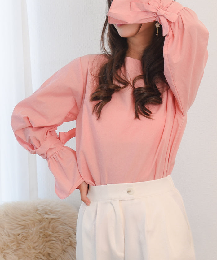 ビビッドレディ VIVIDLADY すっきりとした上品な印象のブラウス (ピンク) ピンク