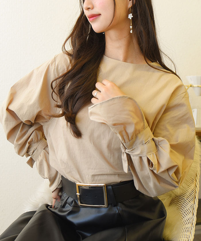 ビビッドレディ VIVIDLADY すっきりとした上品な印象のブラウス (ベージュ) ベージュ