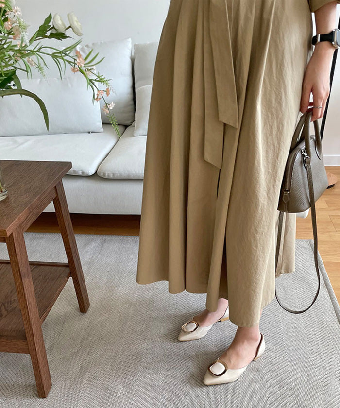 ビビッドレディ VIVIDLADY 2wayトレンチコートワンピース ロング丈 ジャケット (ベージュ) ベージュ