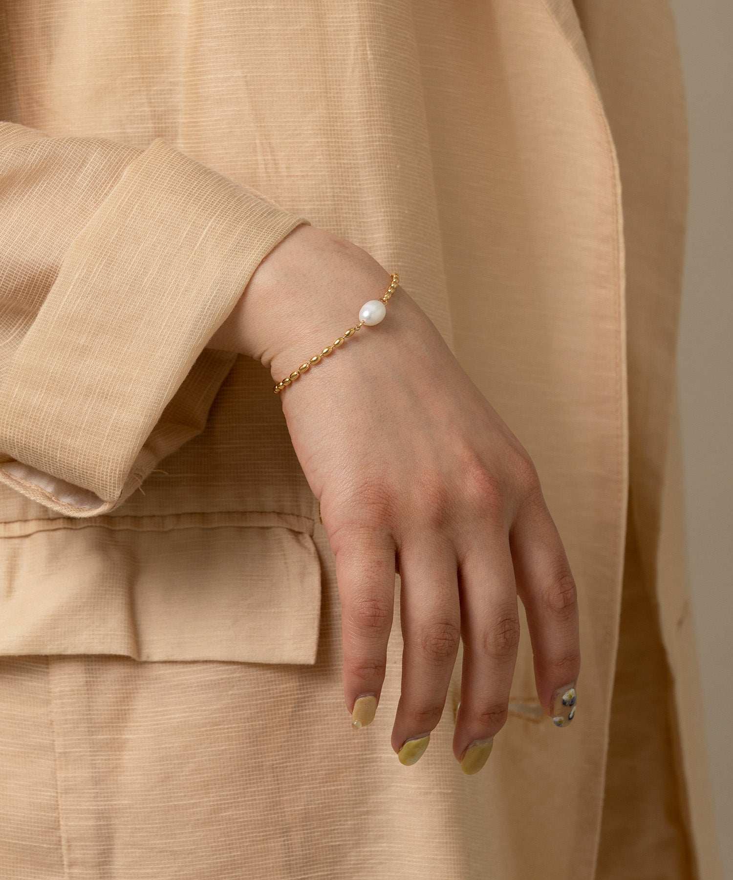 バツリカ VATSURICA 〈VATSURICA〉金属アレルギー対応 / サージカルステンレス / 316L / パール チェーン ブレスレット