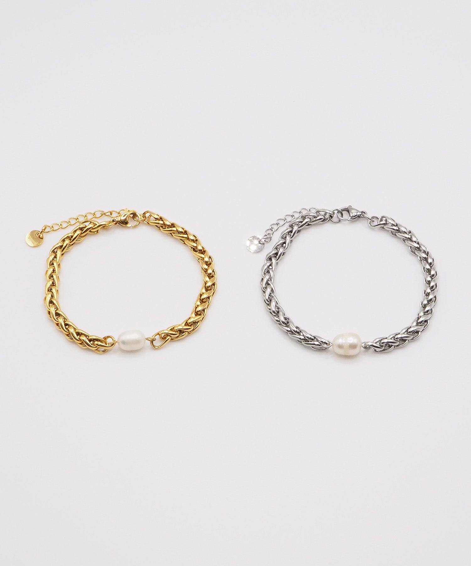 VATSURICA 〈VATSURICA〉 Metal Allergy Compatible / Surgical Stainless Steel / Freshwater Pearl Bracelet