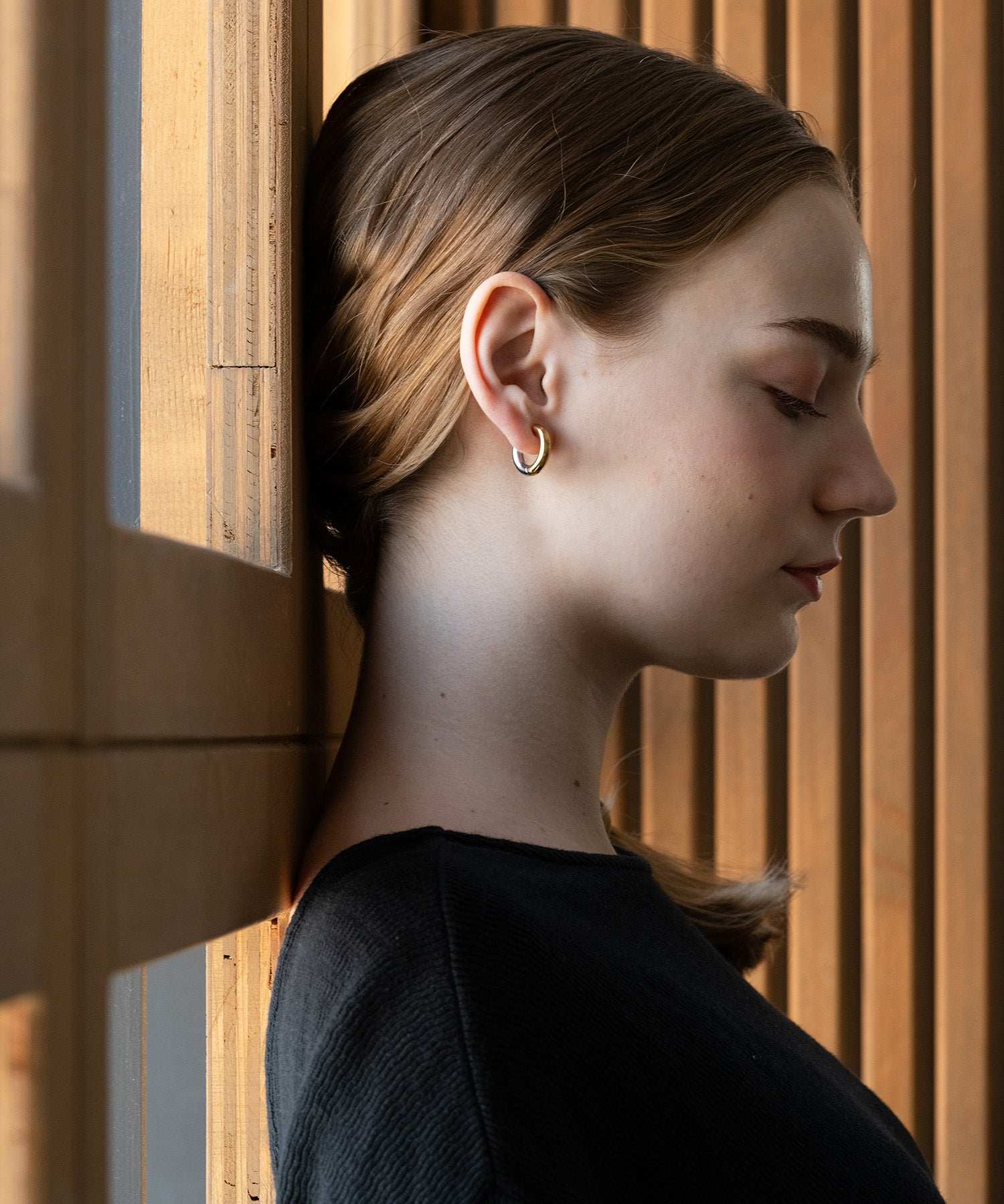 バツリカ VATSURICA 〈LOINE〉金属アレルギー対応 / ステンレス / バイカラー フープ ピアス