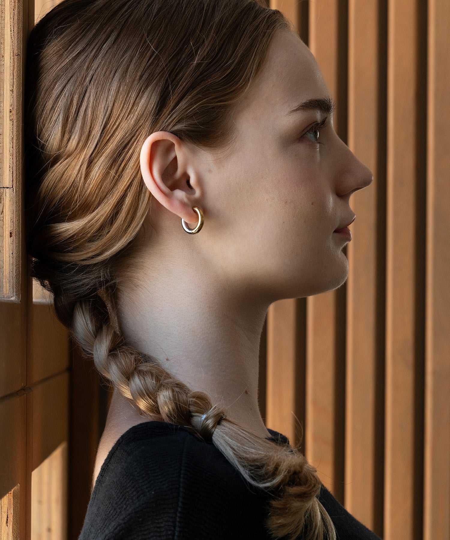 バツリカ VATSURICA 〈LOINE〉金属アレルギー対応 / ステンレス / バイカラー フープ ピアス