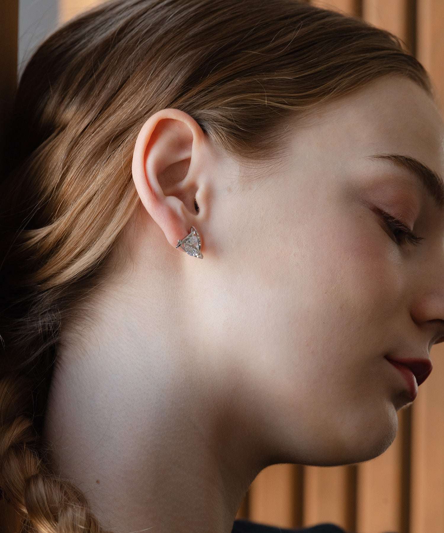 バツリカ VATSURICA 〈LOINE〉金属アレルギー対応 / サージカルステンレス / キュービックジルコニア トライアングル ピアス