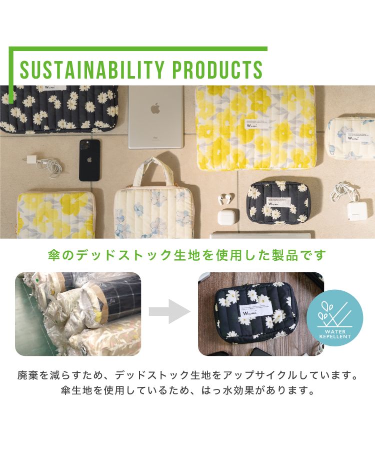 【Wpc.官方】絎縫電腦包L 電腦包 收納袋 防潑水處理 兼容15吋時尚可愛 女性 通勤 通學