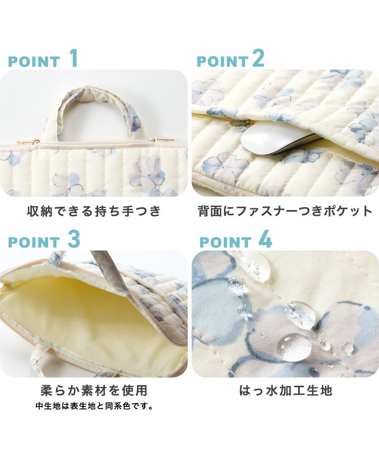 【Wpc.官方】絎縫電腦包L 電腦包 收納袋 防潑水處理 兼容15吋時尚可愛 女性 通勤 通學