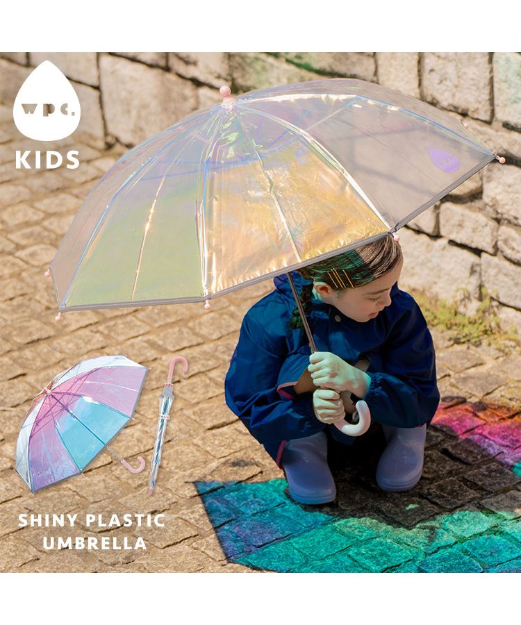 【Wpc.官方】兒童閃亮雨傘 50cm 兒童用 女孩 雨傘 長傘