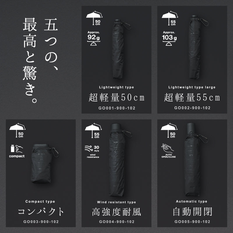 【Wpc.官方】日傘 go-koh 超輕量 50cm 完全遮光 遮熱 晴雨兼用 輕巧 細長 男士 女士 摺疊傘 男性 女性 ゴコウ 傘 摺疊傘