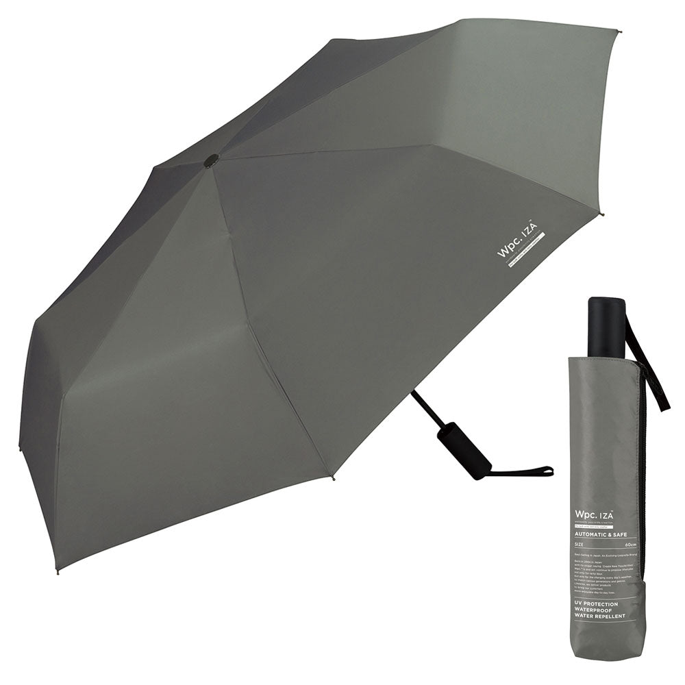 【Wpc.公式】日傘 Wpc. IZA 男の晴雨兼用傘 ≪自動開閉≫ 60cm 大きい 完全遮光 遮熱 晴雨兼用 メンズ 男性 イーザ 折りたたみ 折りたたみ傘 大きめ グレー(GY) グレー
