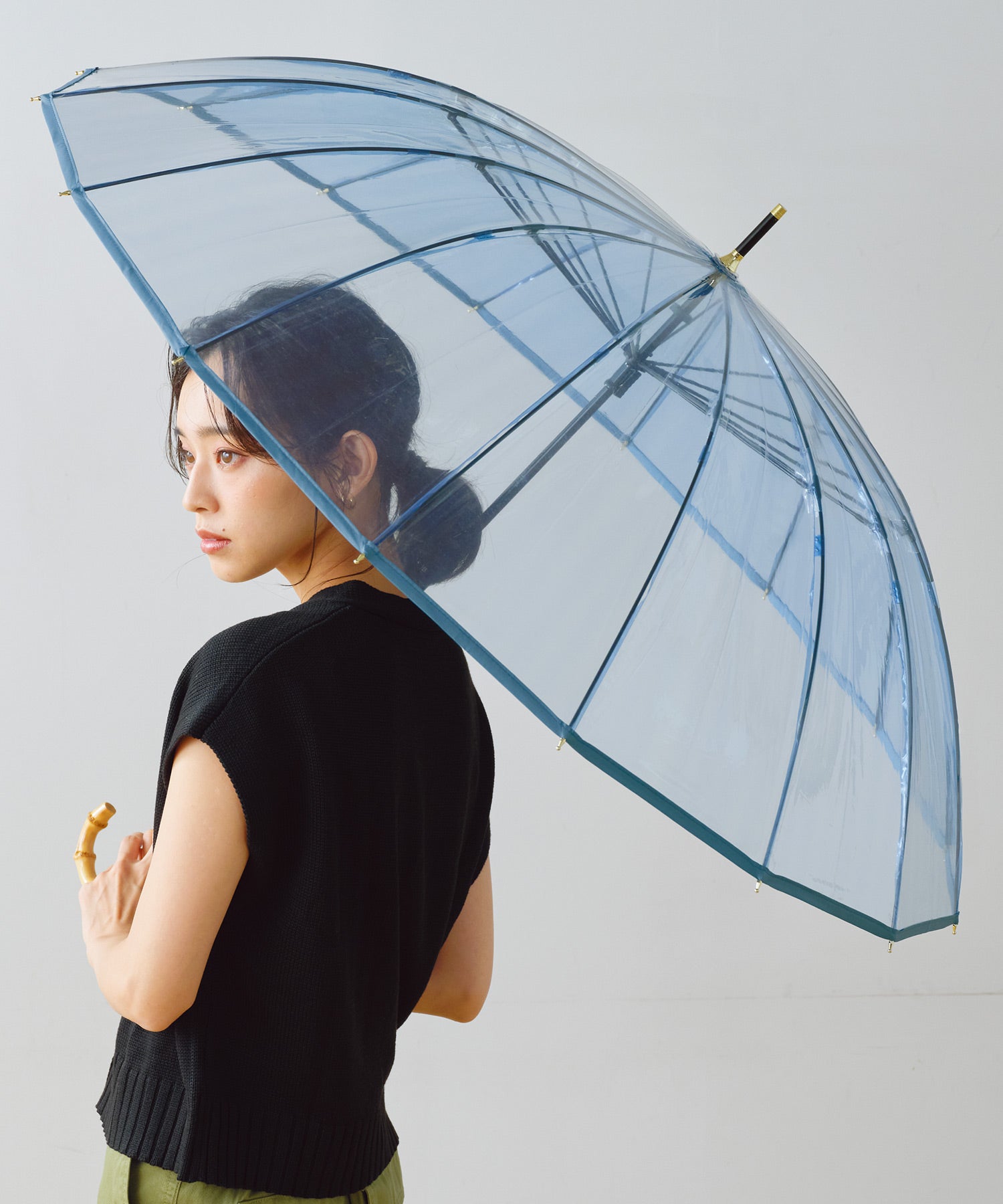 傘 16本骨 ビニール傘 大型 塑膠邊條 耐用 抗風 女士 長傘 雨傘【Wpc.】