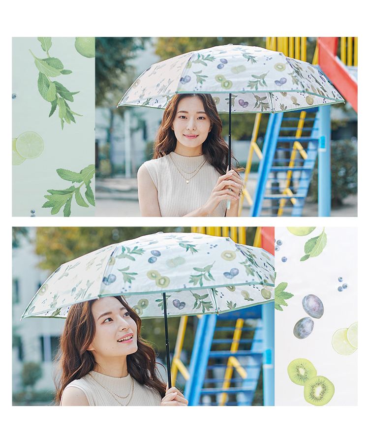 【Wpc.公式】ビニール傘 折りたたみ傘 ジューシーフルーツプラスティックアンブレラ ミニ 50cm レディース